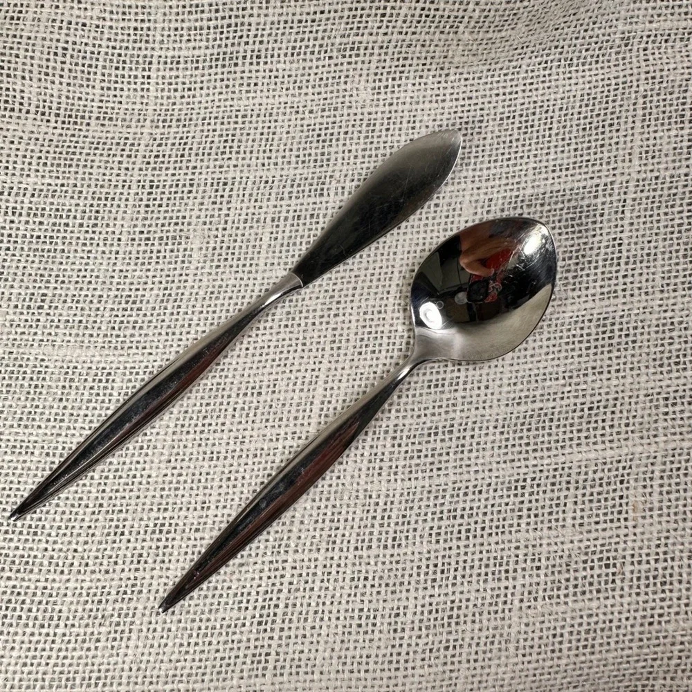 Ebbtide Estate Stainless Butter Knife Sugar Spoon Set USA Replacement Flatware