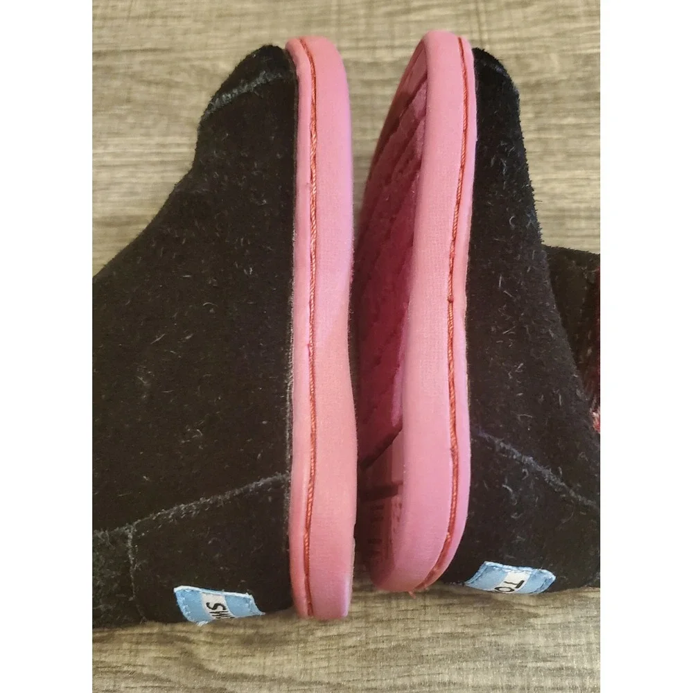 Toms Nepal Winter Boots Toddler Size 5‎ Black Pink