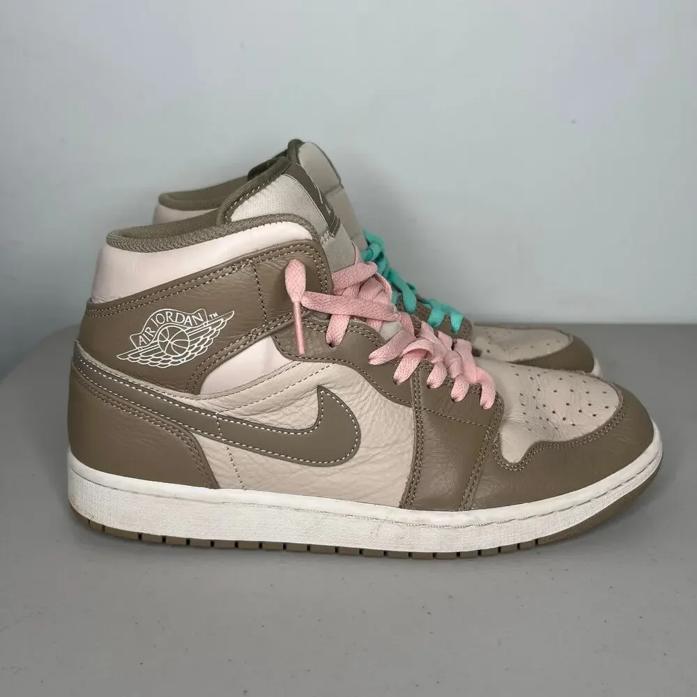Nike Air Jordan 1 Mid BG Legend Light Brown Tan Khaki Cream Size Mens 10