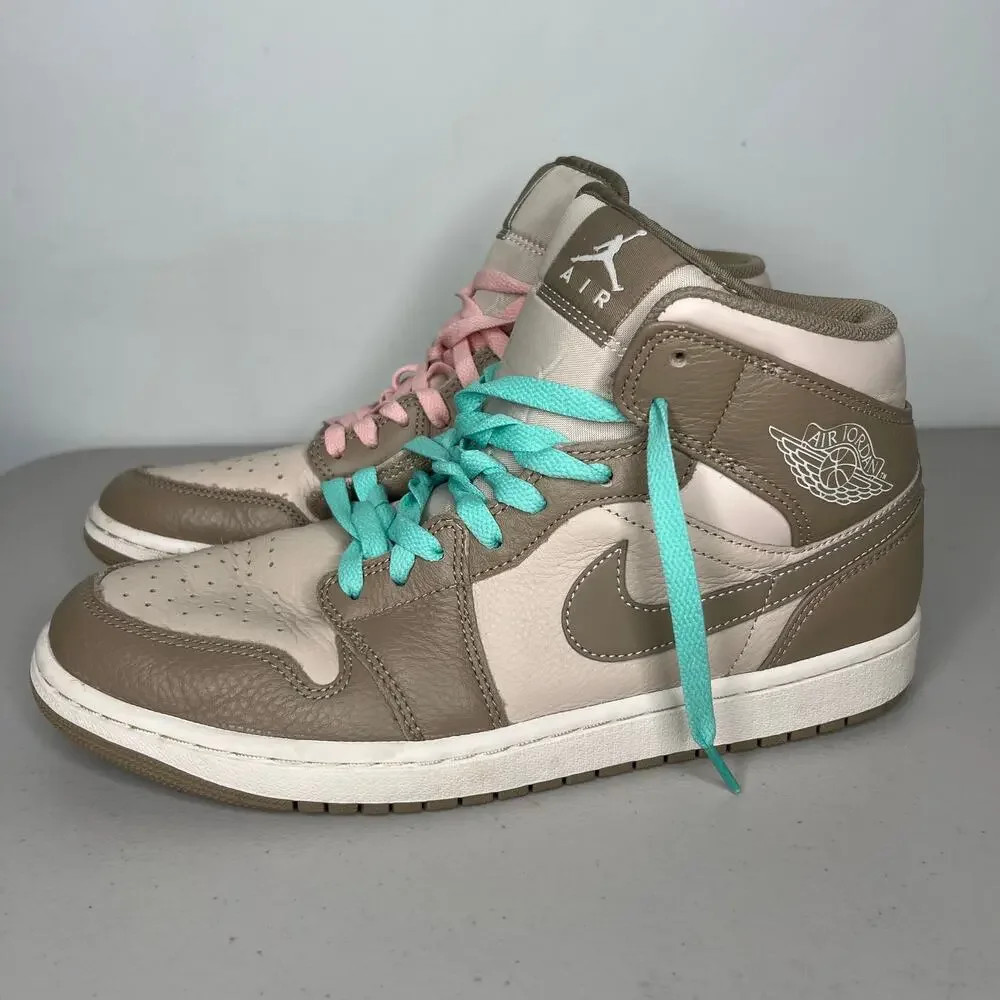 Nike Air Jordan 1 Mid BG Legend Light Brown Tan Khaki Cream Size Mens 10