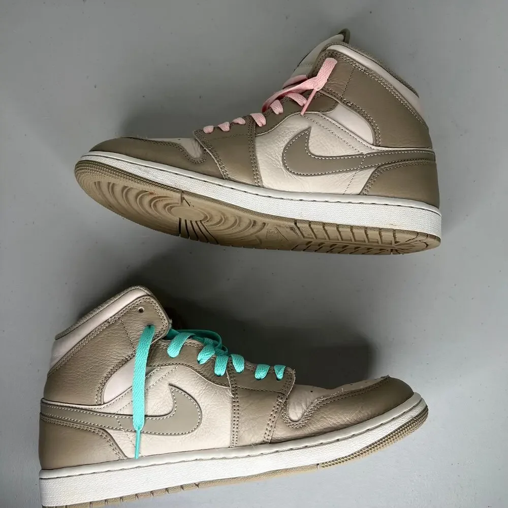 Nike Air Jordan 1 Mid BG Legend Light Brown Tan Khaki Cream Size Mens 10