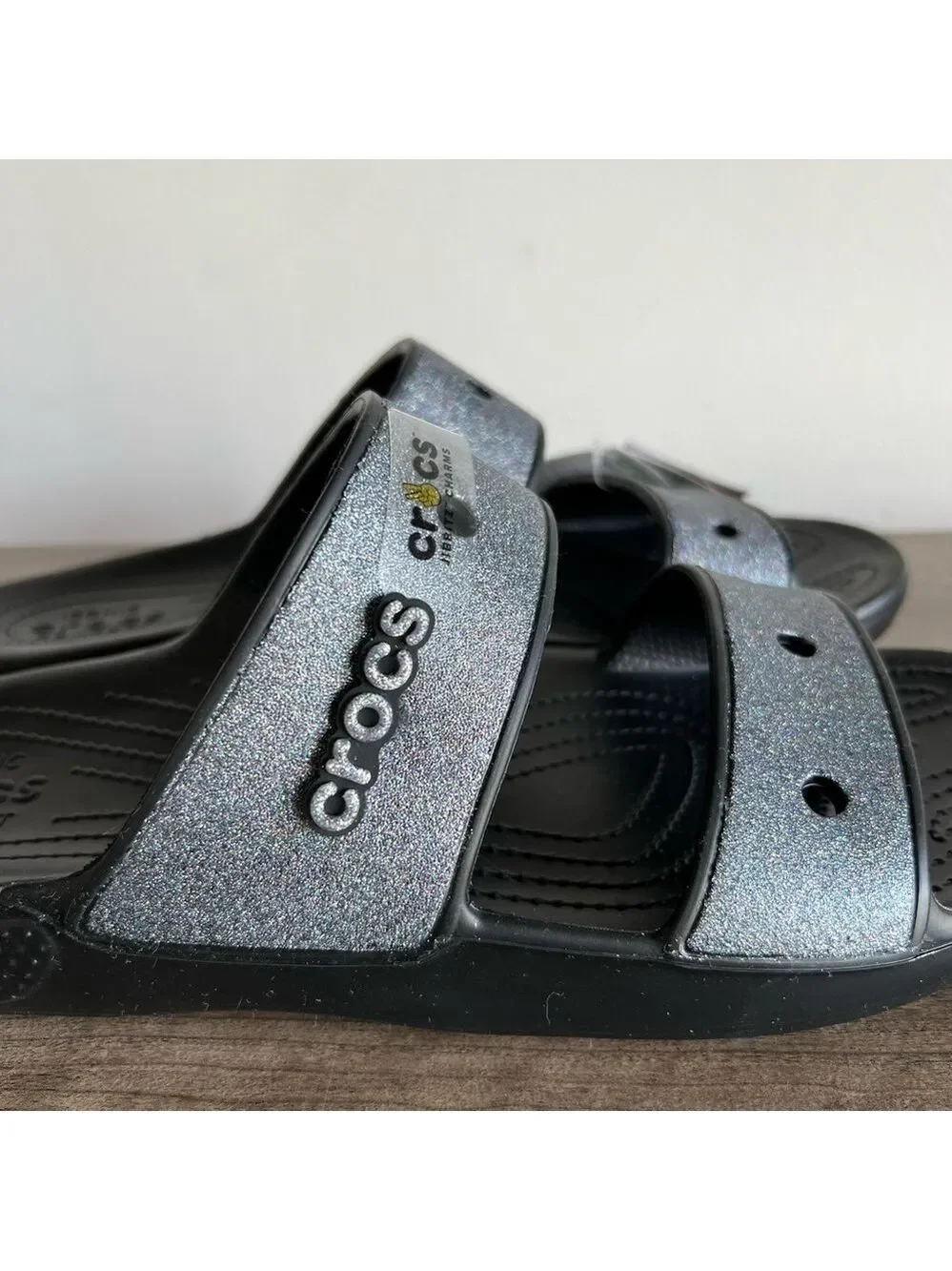 Crocs NEW Men’s Iconic Comfort 2 Strap Glitter II Sandal Size 11 #B1818