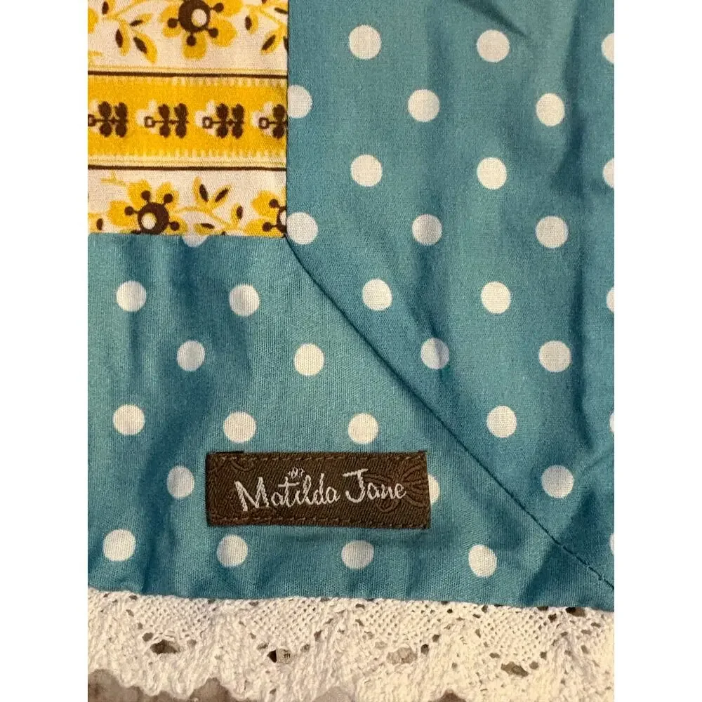 Matilda Jane Celebrations Set of 2 Table Runners Blue Polka Dot Sunflower