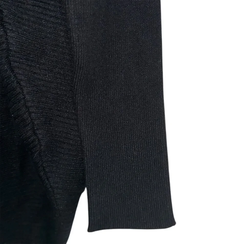 French Connection Black Ribbed Cowl Neck Sweater NWT Size M