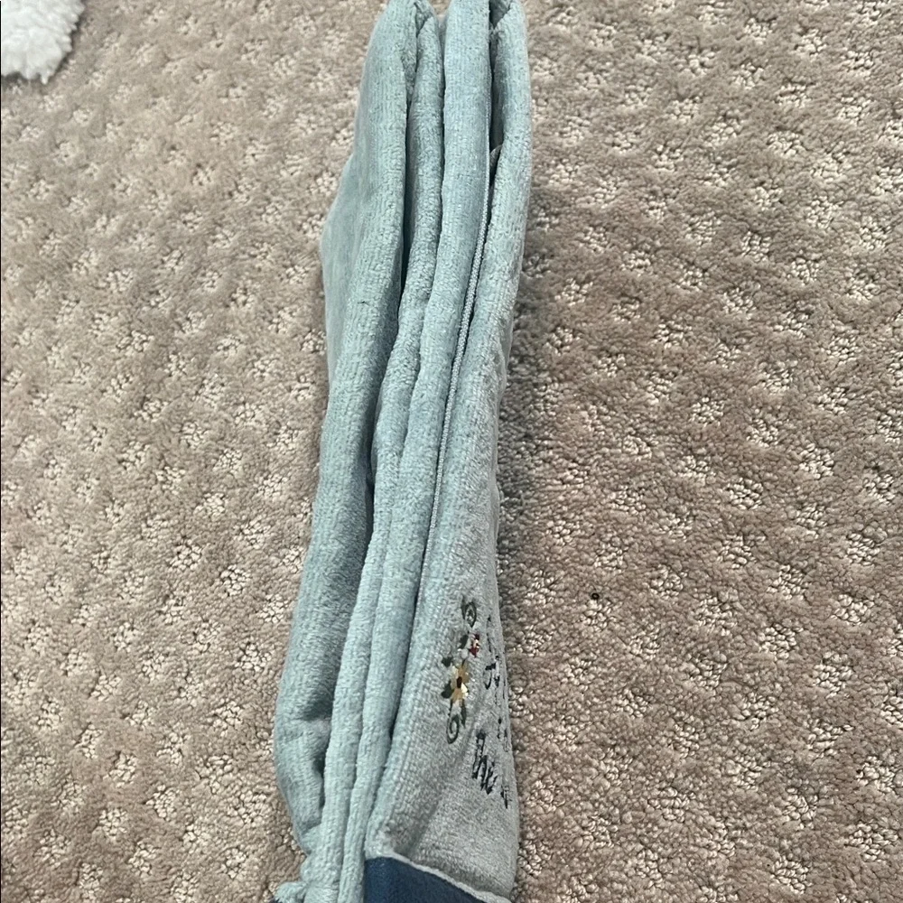 Embroidered Blue Kitchen Towel