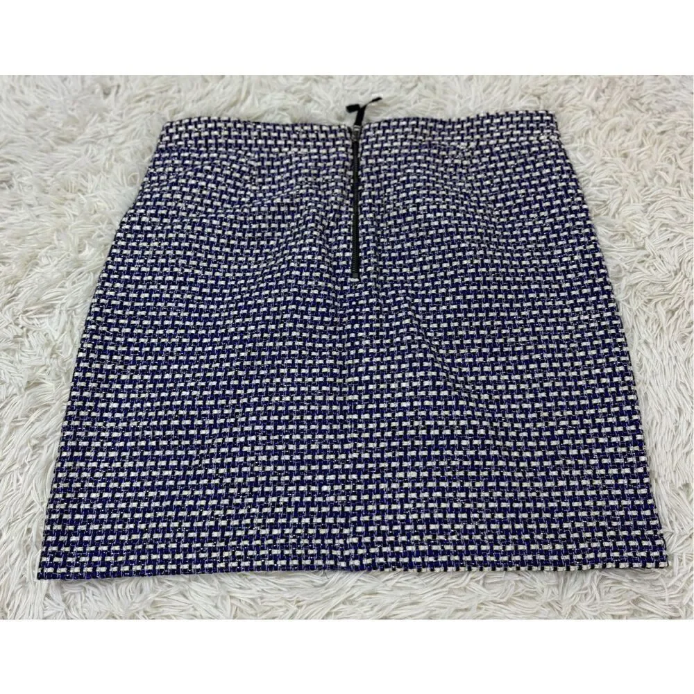 EUC Purple, Gold, Black & Cream Checkered Mini Silk Skirt by J. Crew size 8