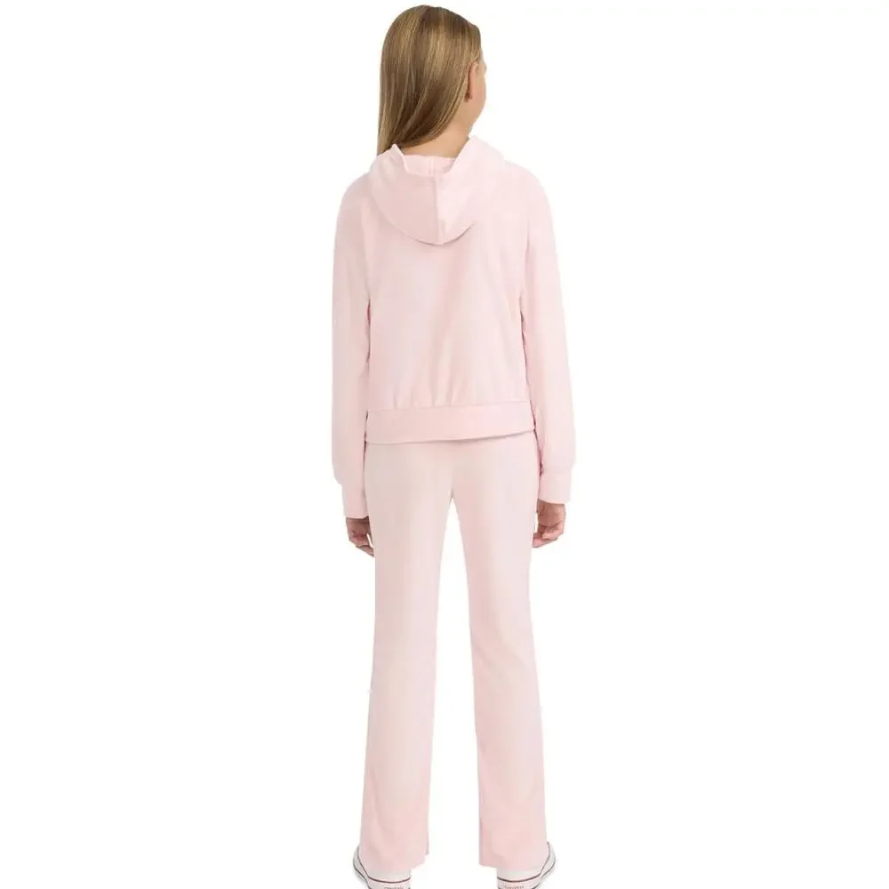 Converse 2-Piece Set Kids 6X Blush Hush Velour Flare Leg Pullover Hoodie FROG534