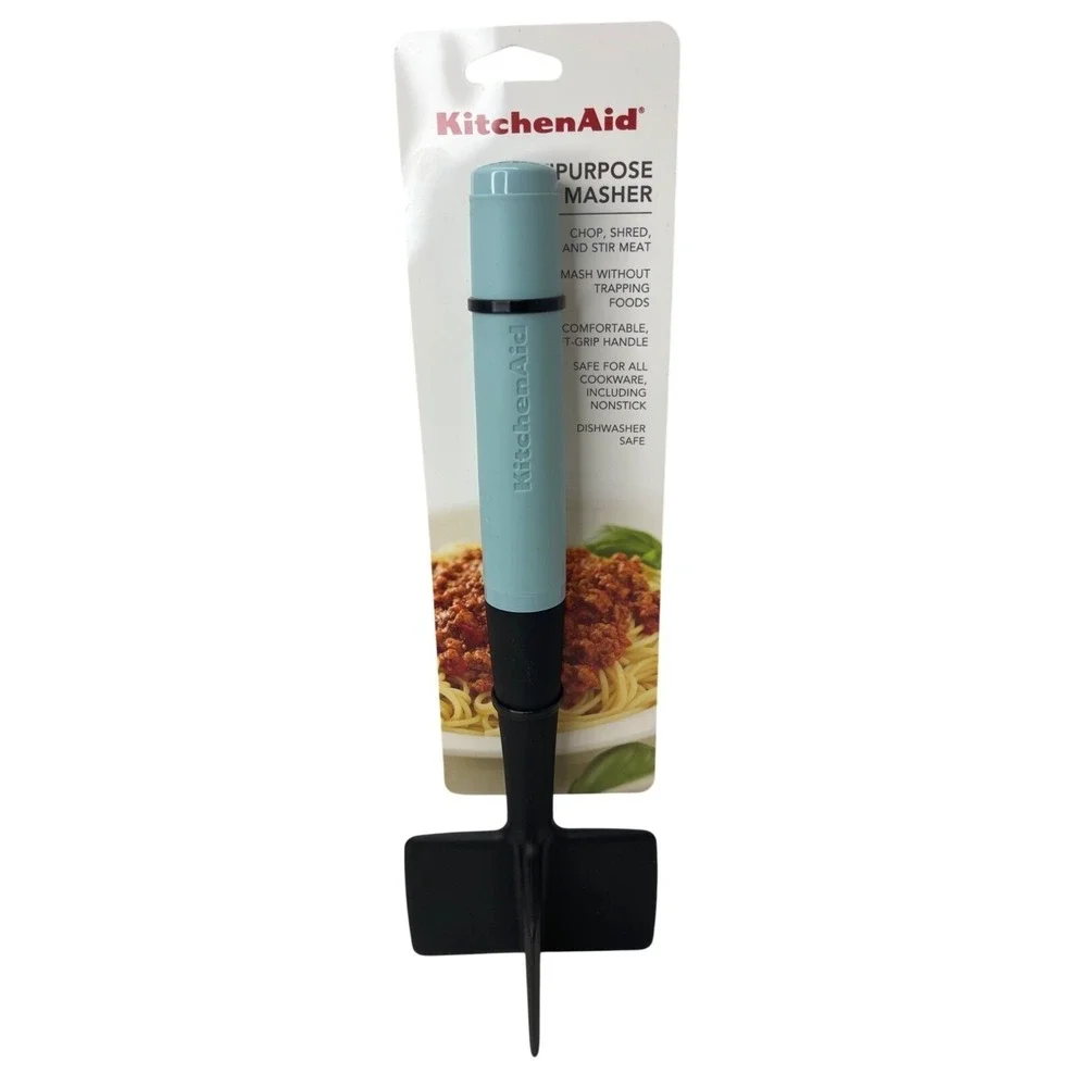 KitchenAid Ice Blue Masher With Ft-Grip Handle Dishwasher Safe New With Tags!
