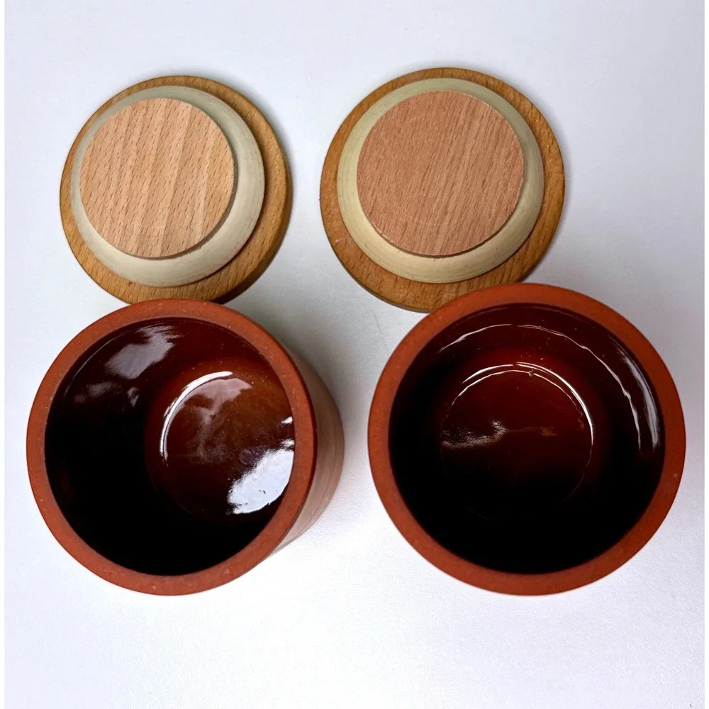 Henry Watson Pottery Spice Canister Set Small Terracotta Nutmeg Cloves Suffolk