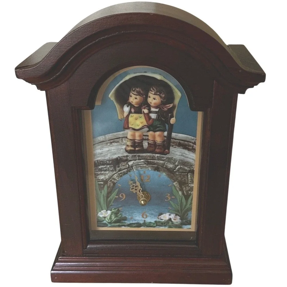 Vintage Danbury Mint Stormy Weather Mantel Clock Hummel Goebel 1991 Grandmacore