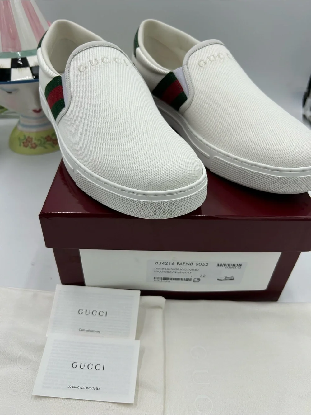 Men's Gucci ace slip on sneaker size 12 fits 13 US made in Italy