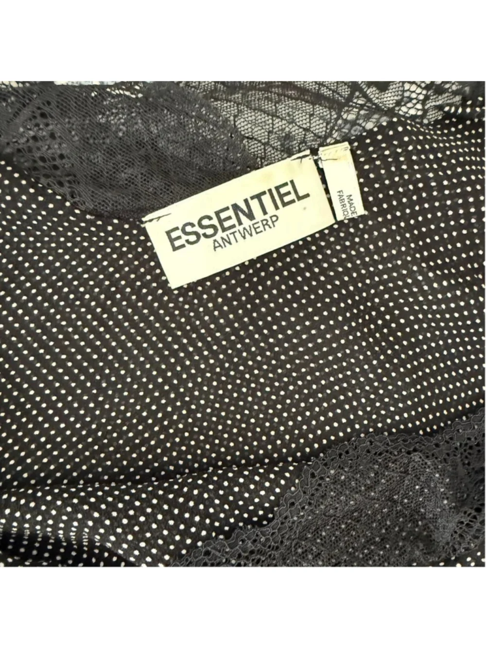 Essentiel Antwerp black polka dot lace cami top - Size 34