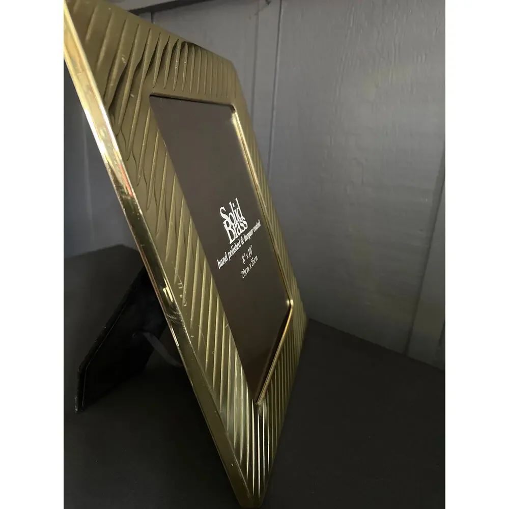 Vintage Solid Brass Picture Frame 8 x10 Hand Polished and Lacquer Coated