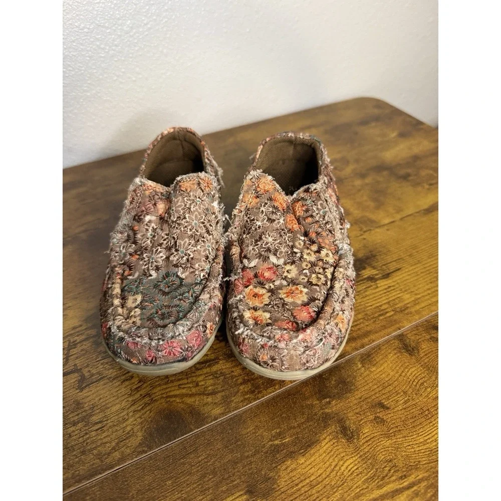 Roper Youth Toddler Floral Raw Hem Slip on Shoes Size 11 Western