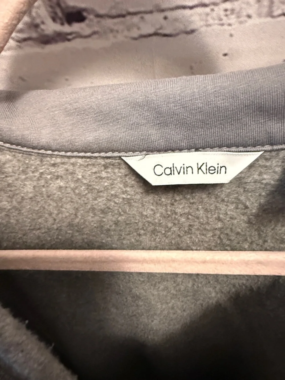 Calvin Klein Gray White Black Colorblock Quarter-Zip Pullover
