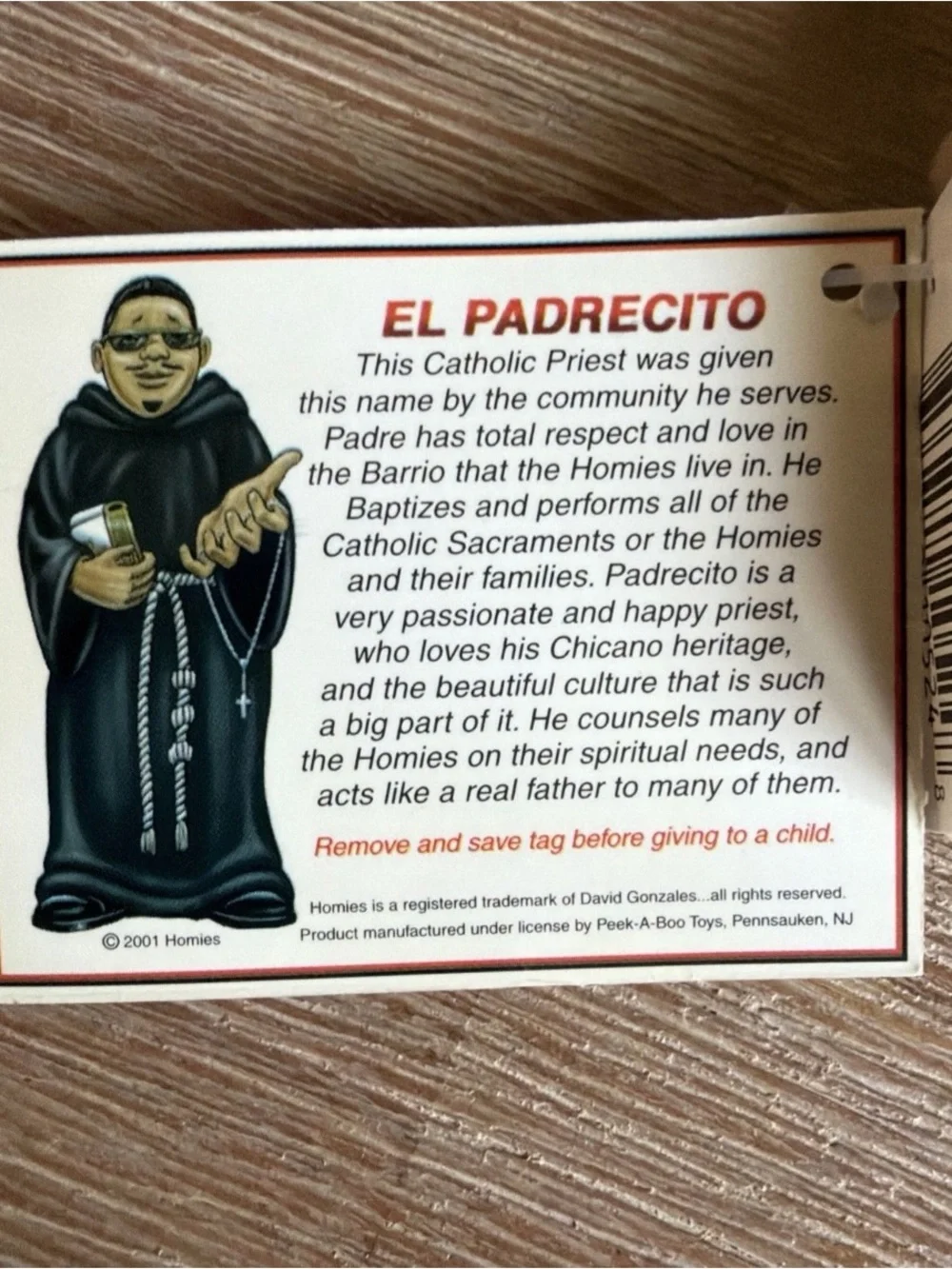 NWT 2001 Lil Homies Plush El Padrecito 9