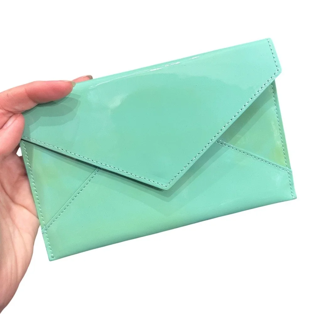 Tiffany & Co Tiffany Blue Patent Leather Envelope Clutch Wallet Accessory