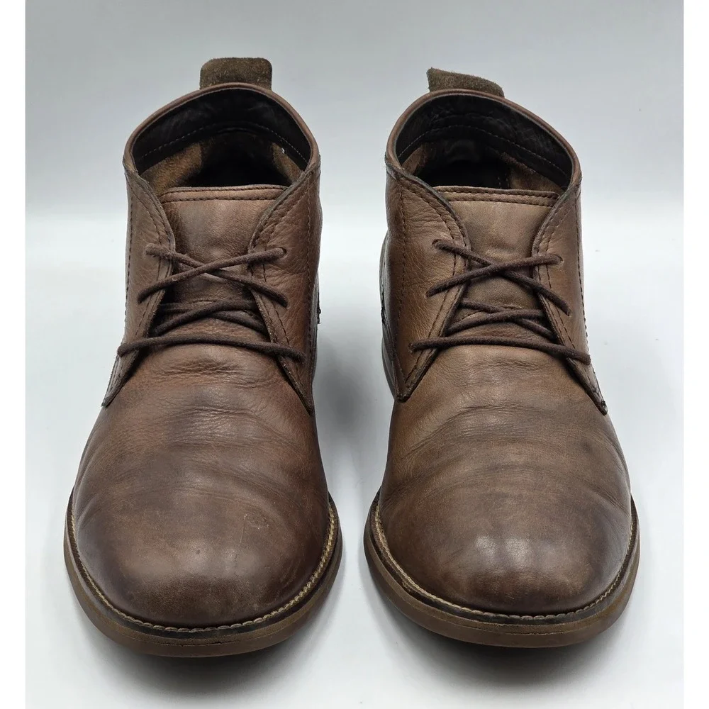 Cole Haan York Chukka Boots Mens 11.5M Brown Distressed Leather C11847