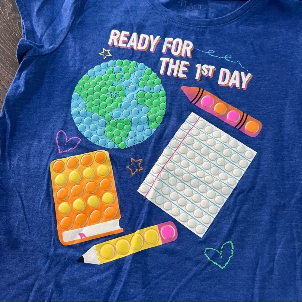 The Children's Place Blue 'Ready for the 1st Day' Tee girls 10/12