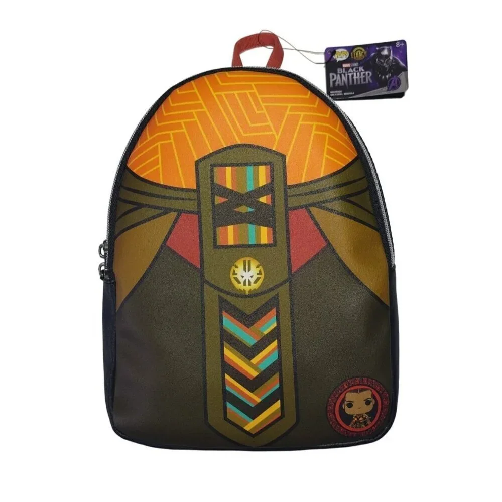 BLACK PANTHER, backpack with Funkopop and Marvel design, black, for children.