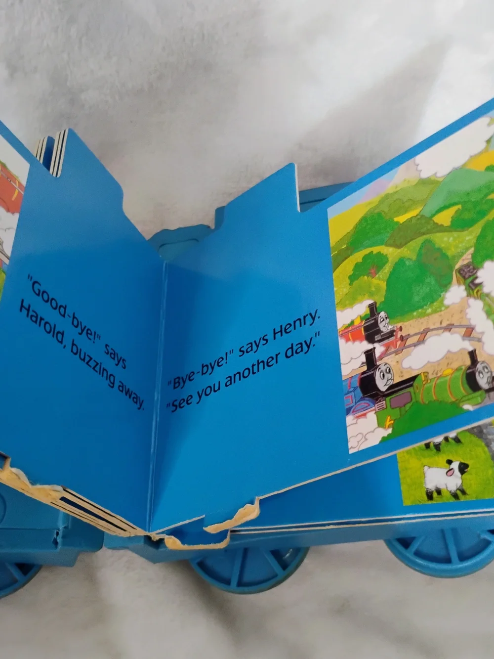 ERTL Thomas the Tank One Blue Engine Preschool Book Bound Train Toy 2001 M