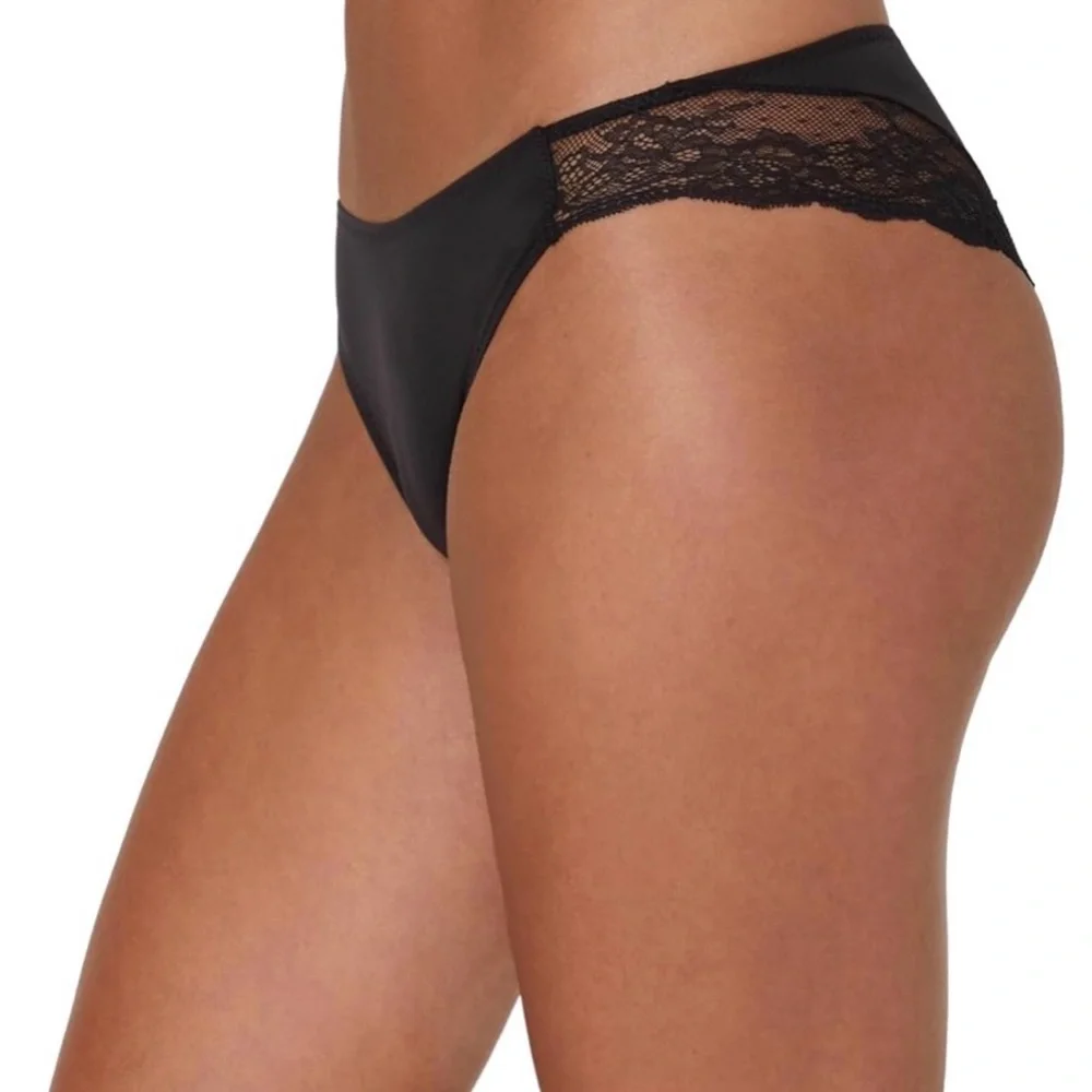 Maidenform Black Lace Tanga Underwear 3 Pack Womens