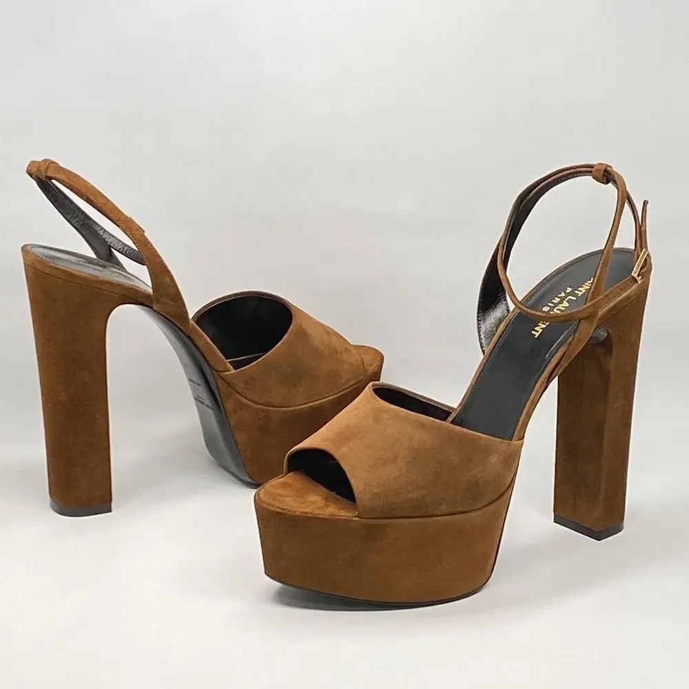 Saint Laurent Jodie Platform Sandals in Suede size 41
