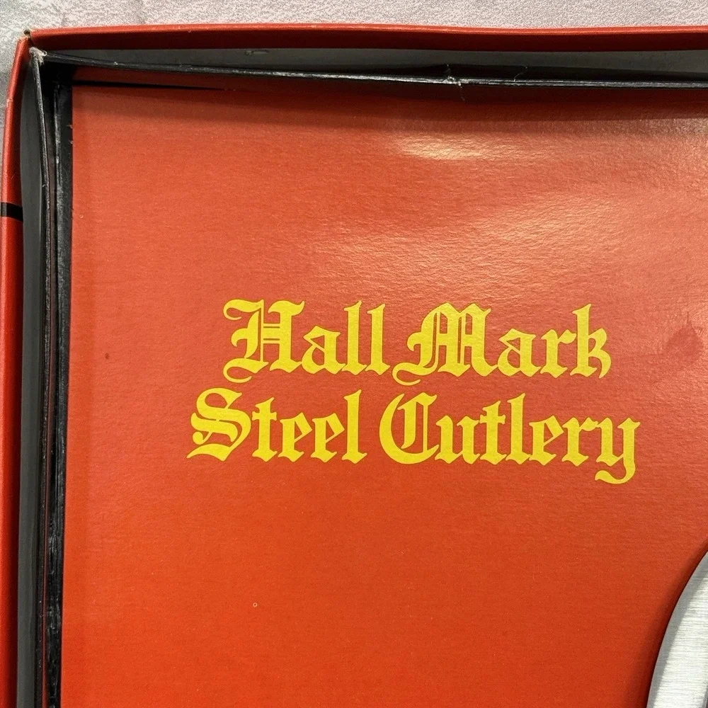 Vintage 1983 Hallmark Steel Cutlery 6 Piece Wood Handle Knifes Set No 344 - NEW