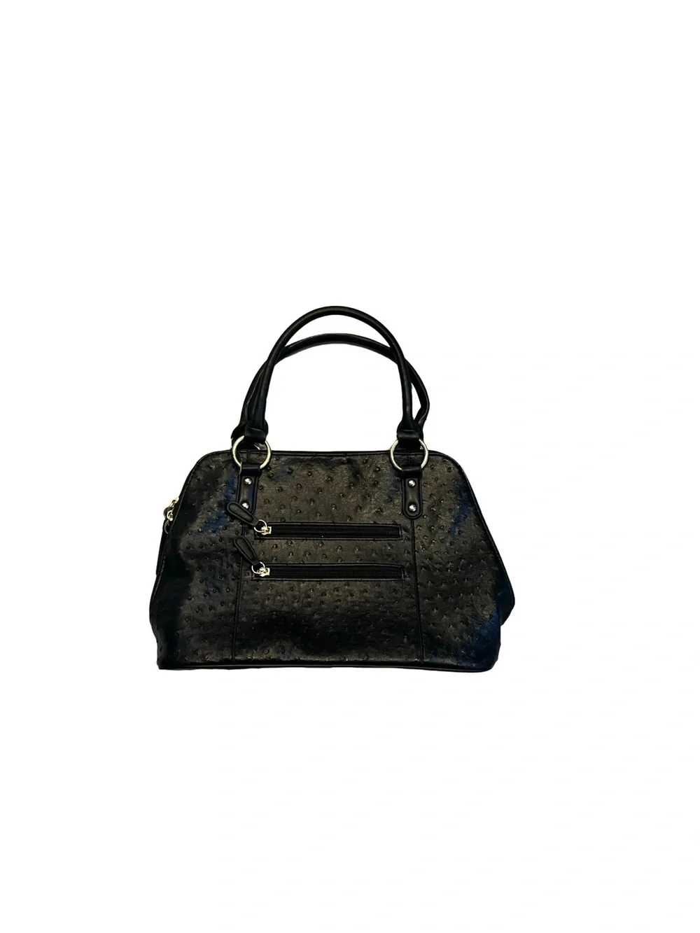 Giani Bernini Black Faux Ostrich Shoulder Bag