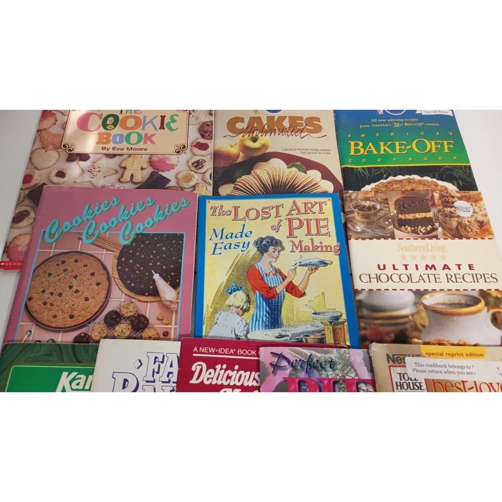 Lot of 11 Dessert Cookbooks Recipe Cook Booklets Paperback, Cookies Nestle Karo