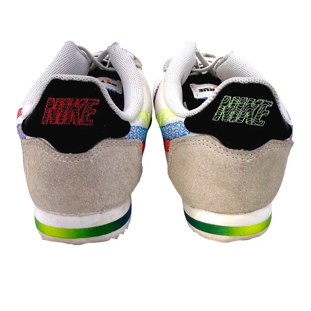 Nike Cortez Be True Rainbow Swoosh White Retro Y2K Sneakers Youth 2.5Y