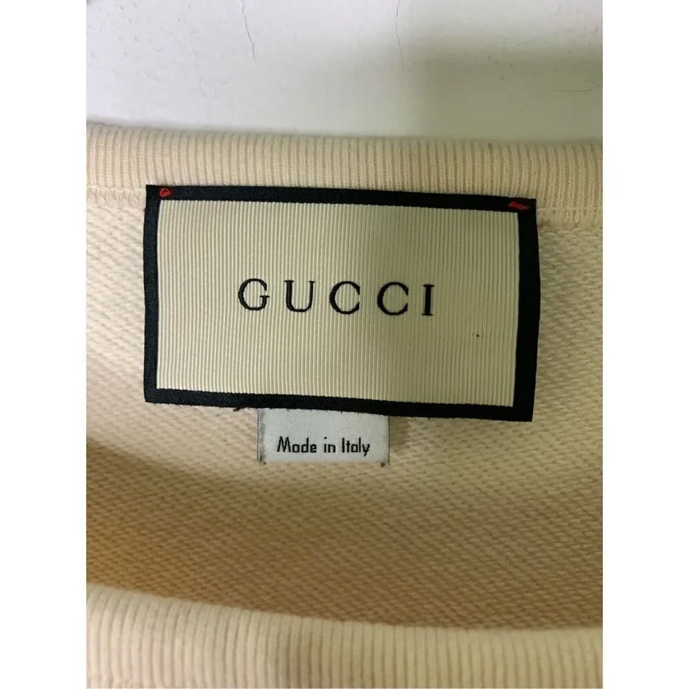 Gucci Striped GG Interlocking logo sweatshirt white men's size large