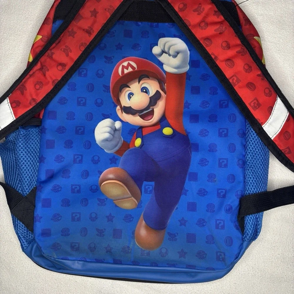 Nintendo Super Mario Backpack Kids Blue Red Good Holographic Mario Luigi Yoshi