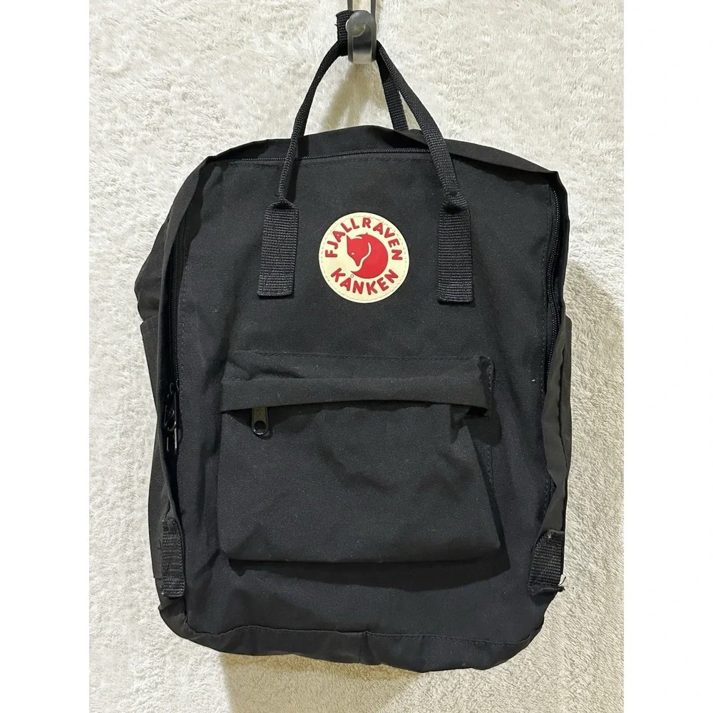 Fjallraven Kanken Classic Backpack w/Bottle Pockets Black 23510 Bag Top Handle‎