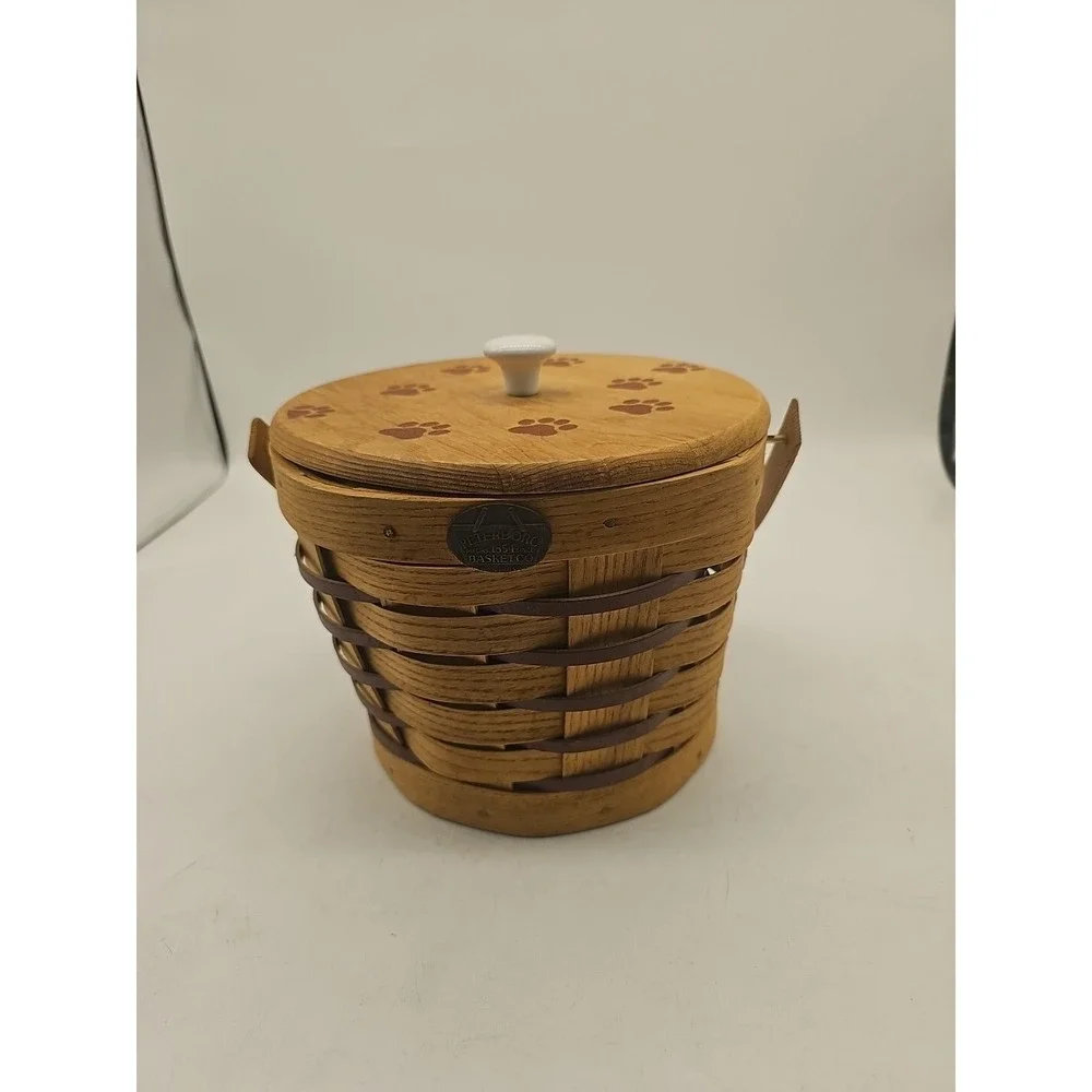 Peterboro Basket Company USA Paw Print Ice Bucket Treat Holder‎