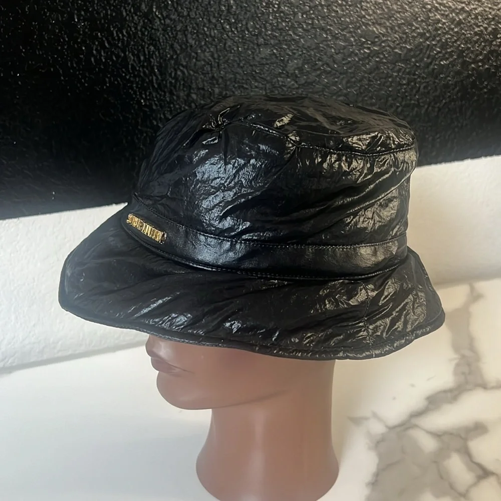 Youth Steven Madden faux leather look vinyl bucket‎ hat in black  Unisex