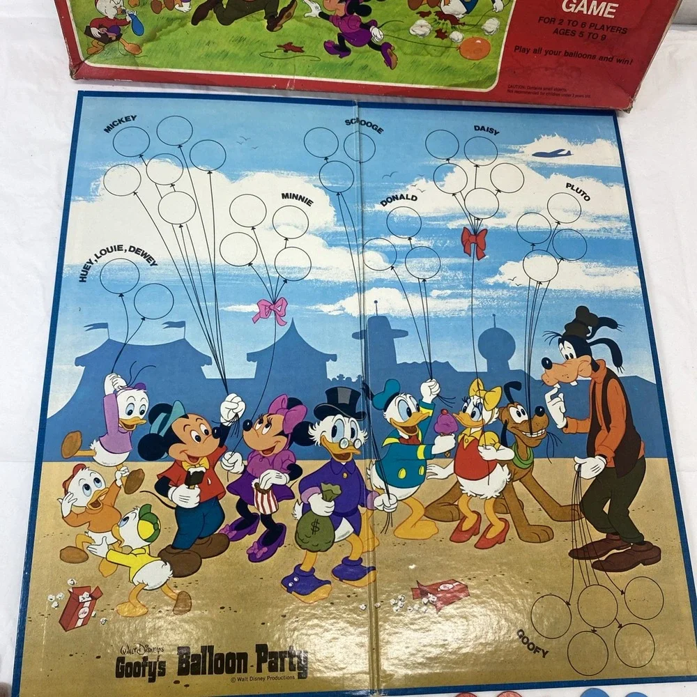 1975 Walt Disney Goofys Balloon Party‎ Whitman Complete Box Is Damaged