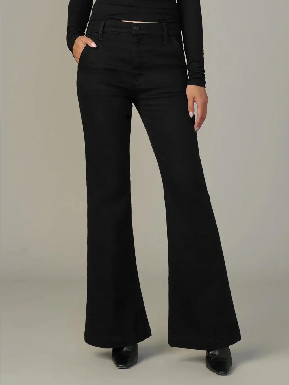 Joe's Jeans Black High-Rise Petite Flare