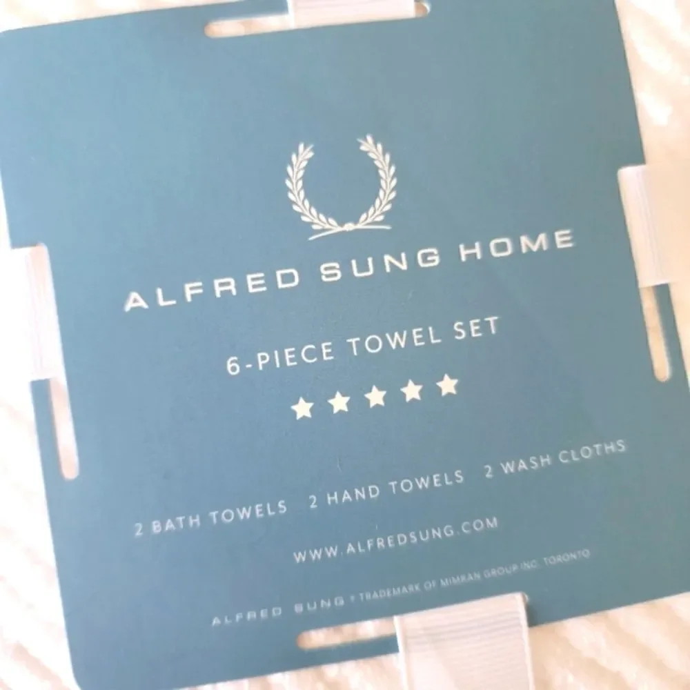 ALFRED SUNG towel 6 pieces set 2 bath 2 hand and 2 wash towels