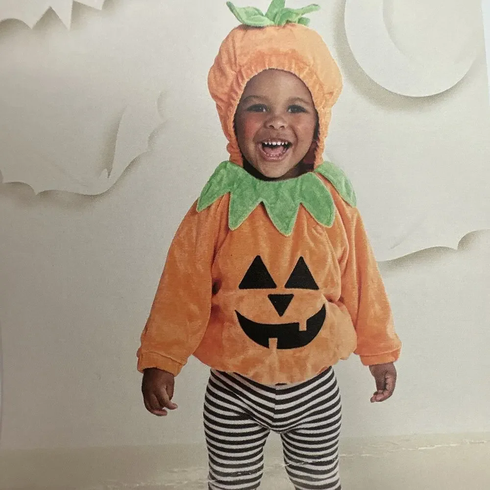 Hyde & Eek Soft Pullover Pumpkin Halloween Costume Hood Infant Baby‎ 0-6 Months
