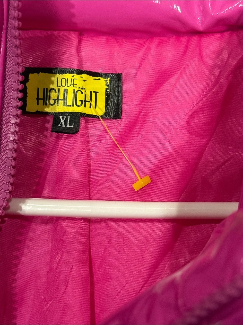 Women’s XL Barbiecore Shiny Fuchsia Puffer Jacket