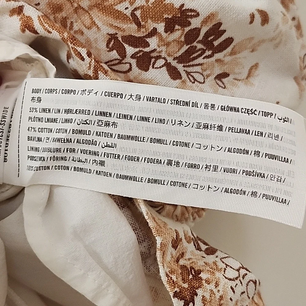 Abercrombie & Fitch  Puff-Sleeve Cream,Tan, Brown Blouse Romantic Sz XS