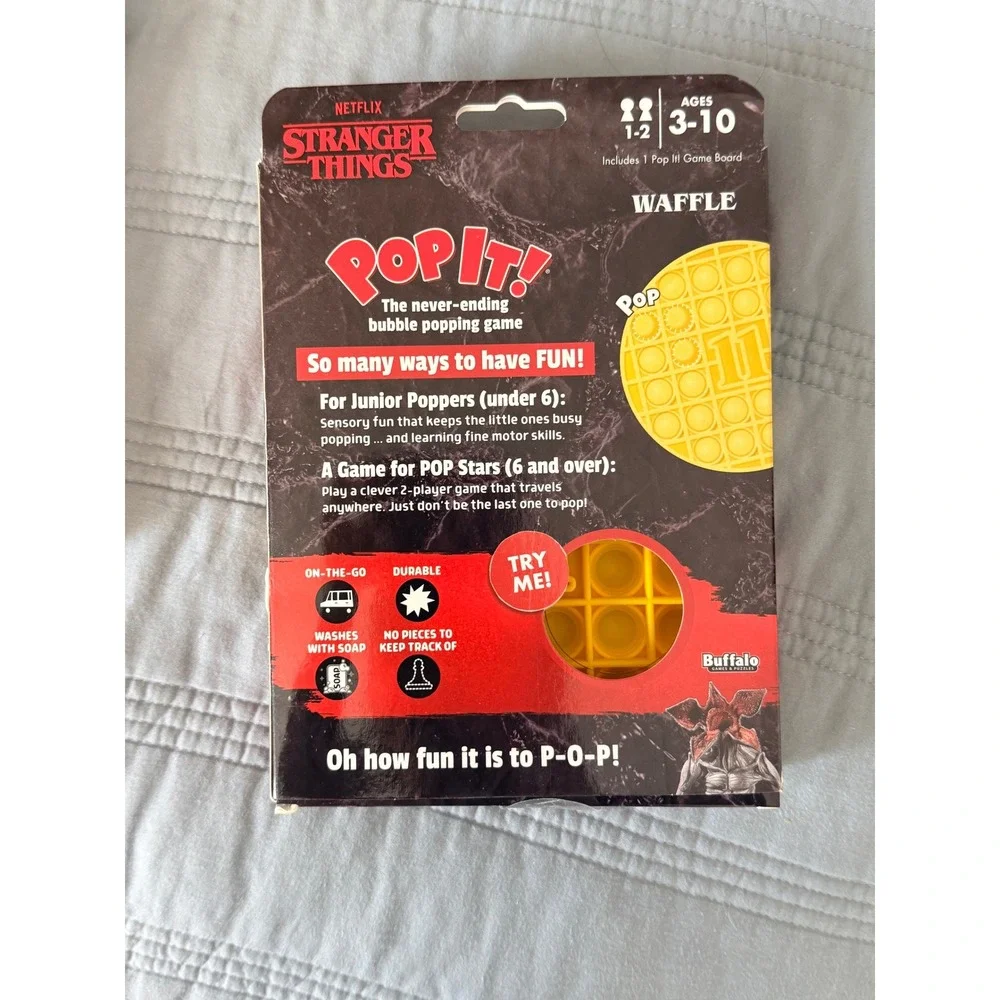 Stranger Things Eleven Waffle Pop It Fidget Toy Netflix Buffalo Games‎ NEW