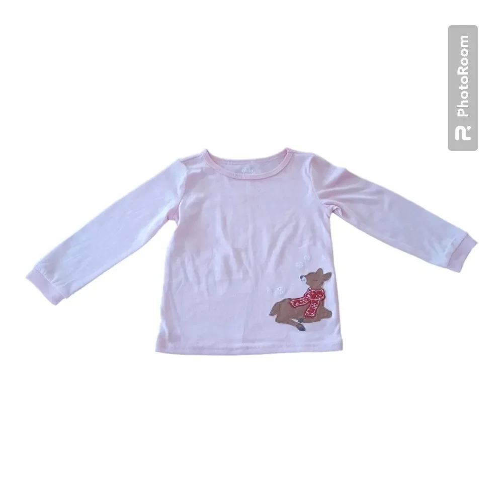 Carters Embroidered Deer Long Sleeve Shirt