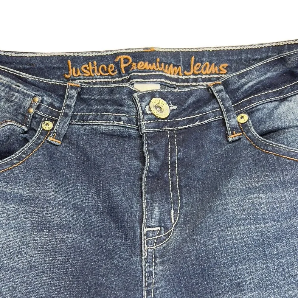Justice Premium‎ Girls Denim Blue Jeans Simply Low Super Skinny Size 14R