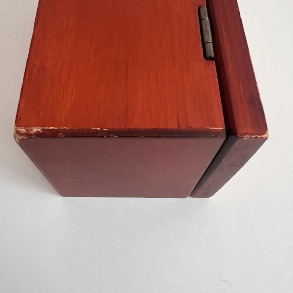 Disney Parks Mickey‎ Mouse Wooden Keepsake Trinket Box Cherry Finish