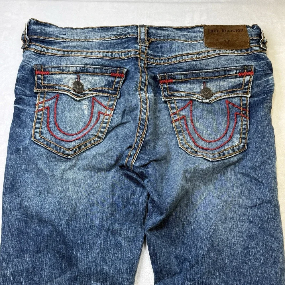 True Religion Ricky Relaxed Straight Jeans‎ Mens 38 Distressed Flap Pocket
