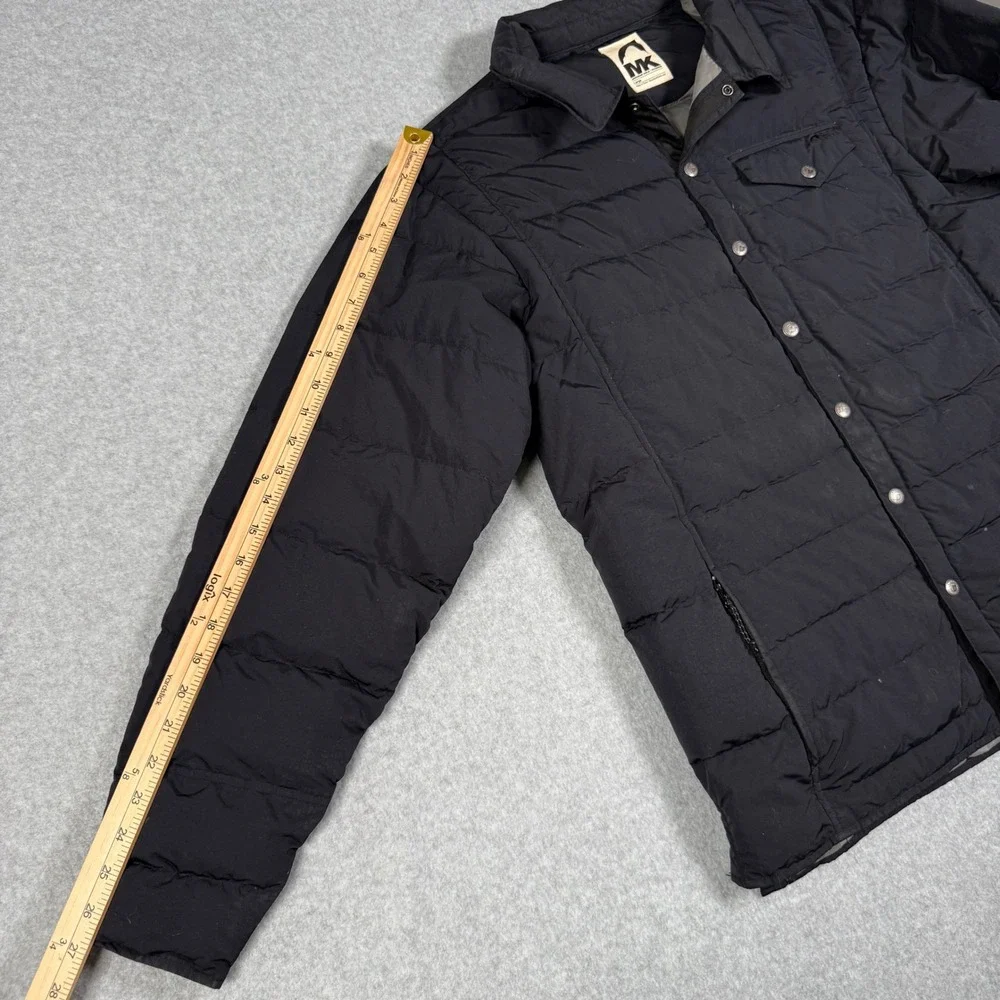 Mountain Khakis Mens Black Down Quilted Puffer Shirt Jacket Size Large MK Puffer