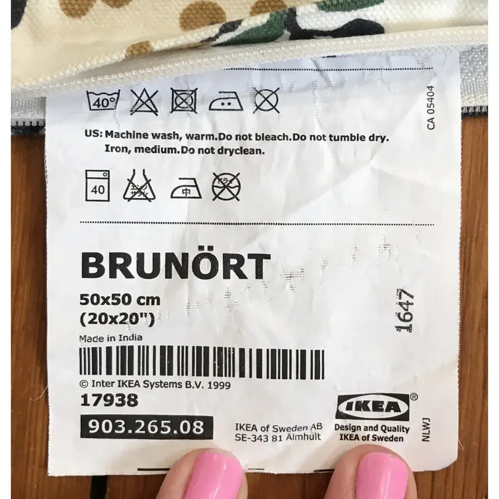 Set Pair 2 IKEA Brunort Multicolor Floral Throw Pillow Cushion Covers Cases 20