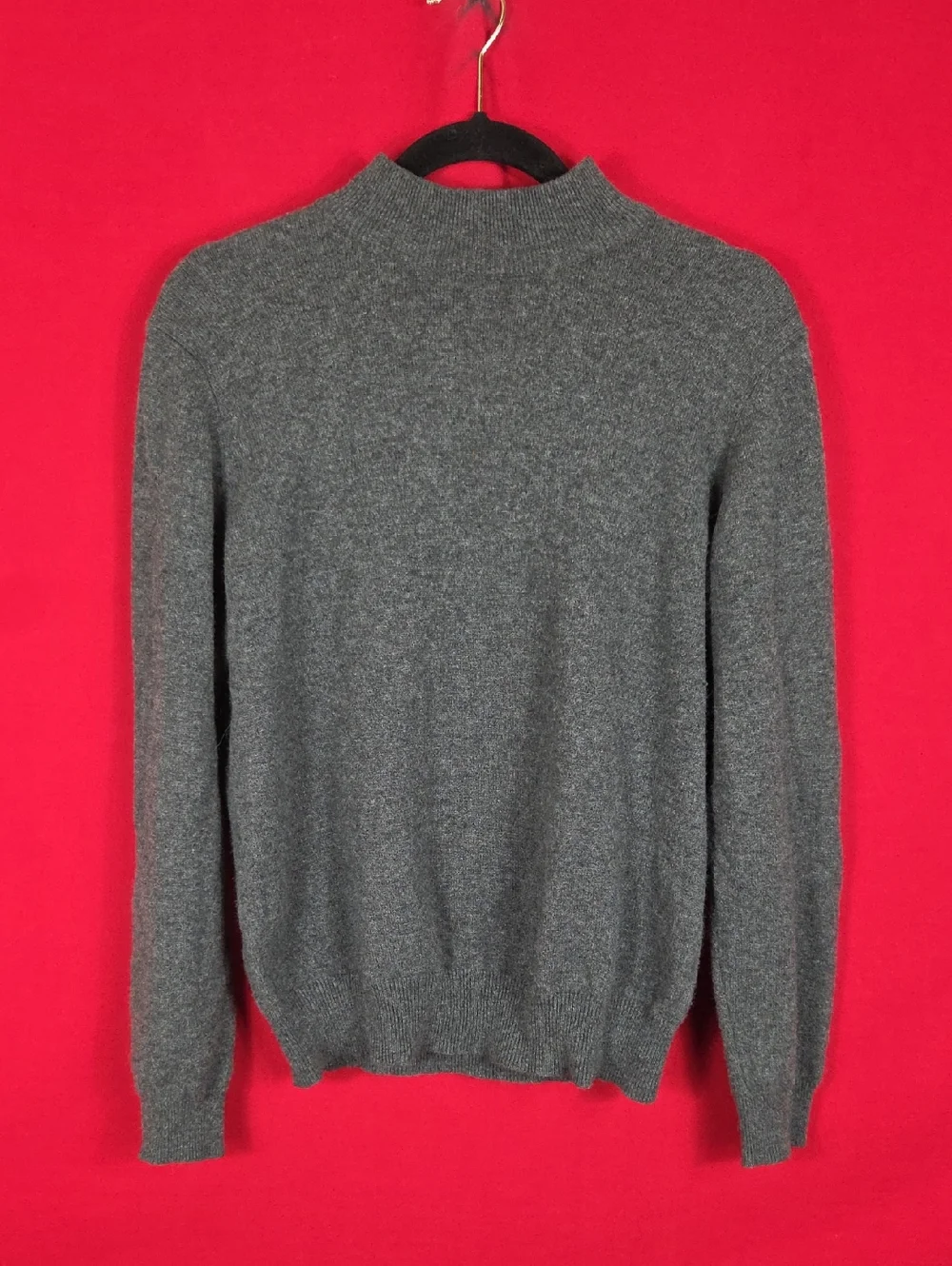 CHARTER CLUB Cashmere Mock Neck Sweater Gray Womens Size Medium